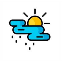 The sun is shining on a cloud and there is rain vector