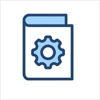 A book with a gear wheel on it vector