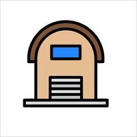 A small building with a door and window vector