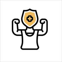 A person with a shield on their chest vector
