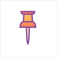 A pin on a white background with a purple and orange color vector