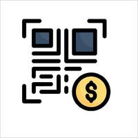 A qr code with a dollar sign on it vector