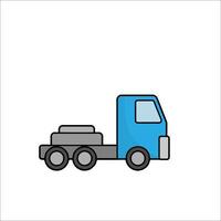 A flat line drawing of a truck with a trailer vector