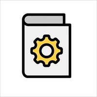 A book with a gear wheel on top vector