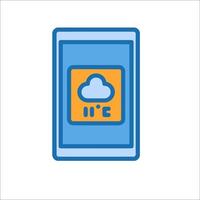 A smartphone with a cloud icon on it vector