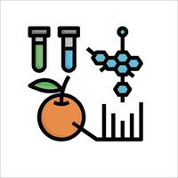 An orange and a test tube with a test tube and a test tube vector