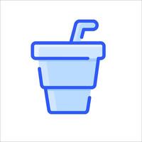 A drink cup with a straw and a straw in it vector
