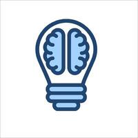 A light bulb with a brain inside it vector