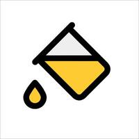A yellow liquid pouring out of a container icon vector