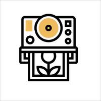 A camera with a flower on it vector