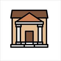 An illustration of a building with columns vector