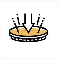 A pie with an arrow pointing down on it vector