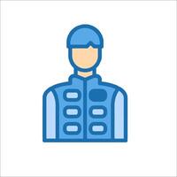 A man in a uniform icon vector