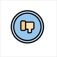 A blue button with a thumbs up icon vector