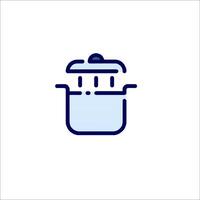 A blue icon of a pot with a lid on it vector