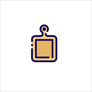 A square shaped object with a blue and gold outline vector