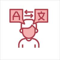 A man with a speech bubble and a chinese character vector
