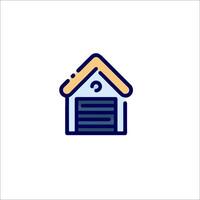 A house with a garage icon vector