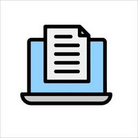 A laptop with a document on it vector