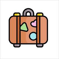 A suitcase with colorful hearts on it vector