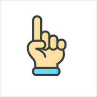 A hand with a finger up and a finger pointing vector