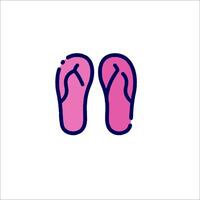 A pair of pink flip flops on a white background vector