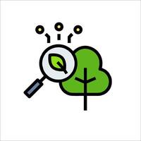 A magnifying glass is pointing at a tree vector