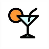 A martini glass with an orange slice vector