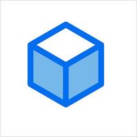 A blue cube with a white background vector