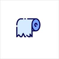 A blue line icon of a roll of toilet paper vector