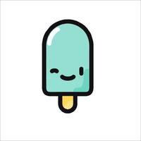 A cartoon ice cream popsicle with a smile vector