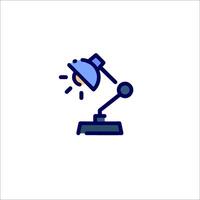 A lamp on a desk with a light bulb vector