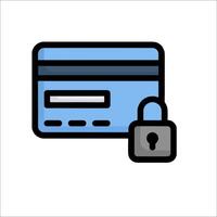Credit card icon with lock vector