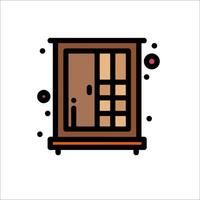A wooden cabinet with a door and a window vector
