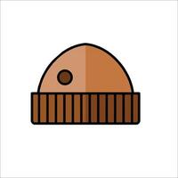 A brown hat with a brown dot on it vector