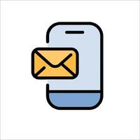 Mobile phone with email icon illustration vector