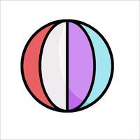 A colorful ball with two different colors on it vector