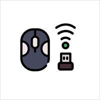 A mouse and a wireless mouse are connected to a computer vector