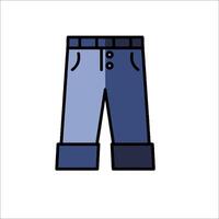 A blue pair of pants on a white background vector