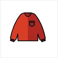 A red sweatshirt with a pocket on the front vector