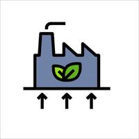 A factory with green leaves and arrows vector