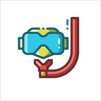A diving mask and snorkel on a white background vector