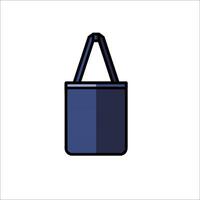 A blue tote bag icon on a white background vector