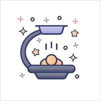 A scale with a bowl of eggs on it vector