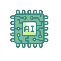A computer chip with the word ai on it vector