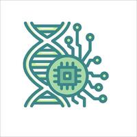 Dna and circuit icon illustration vector