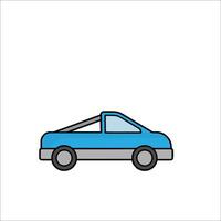 A blue car with a flat bed on top vector
