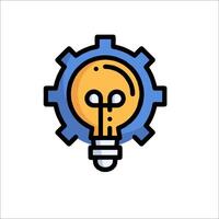 A light bulb with gears inside it vector