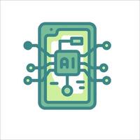 Ai mobile app icon illustration vector