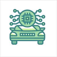 A car with a chip on top of it vector